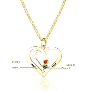 Personalized 925 Sterling Silver Heart-Shaped Necklace
