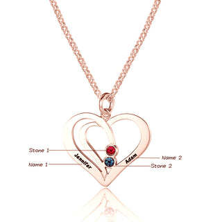 Personalized 925 Sterling Silver Heart-Shaped Necklace