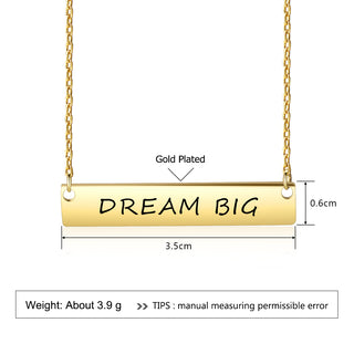 Stainless Steel Nameplate Bar Necklace With 45CM Chain