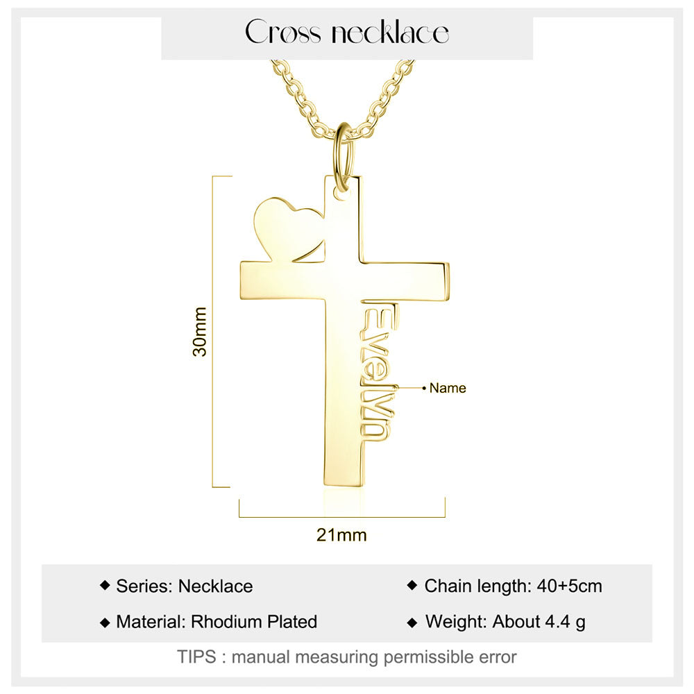 Personalized Cross Pendant Name Necklace