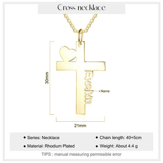 Personalized Cross Pendant Name Necklace