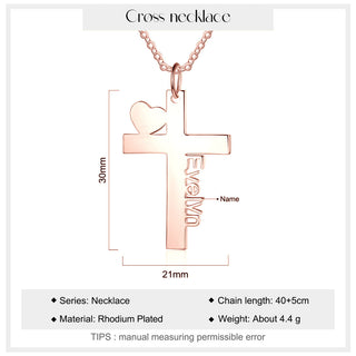 Personalized Cross Pendant Name Necklace