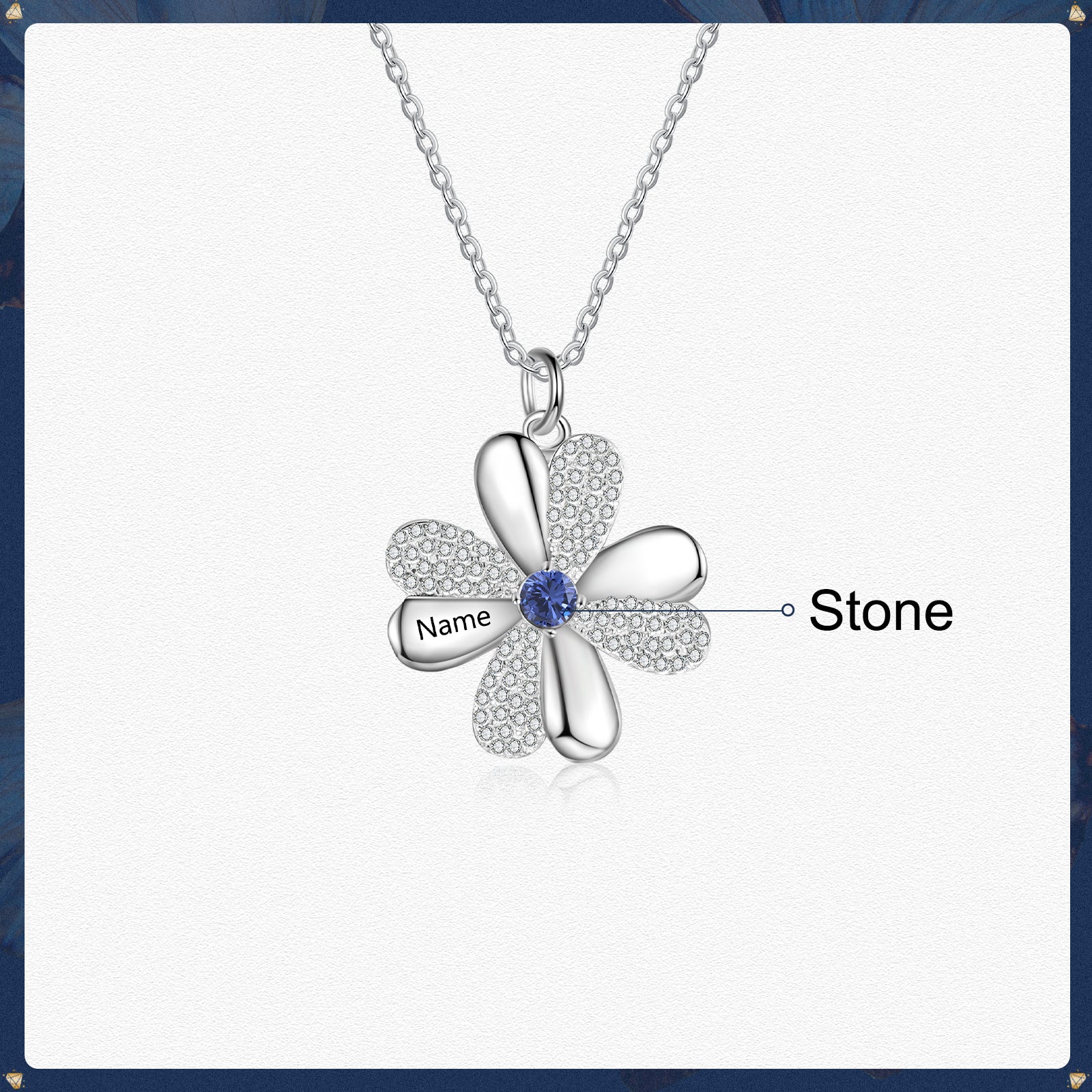 Price Personalized 925 Sterling Silver Clover Necklace