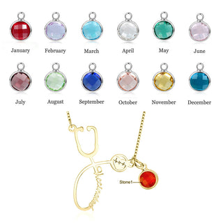 Rhodium Plated Vaccination Name Necklace