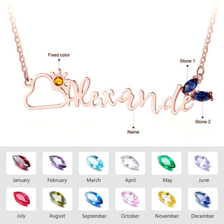 Rhodium Plated Name Necklace