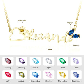 Rhodium Plated Name Necklace