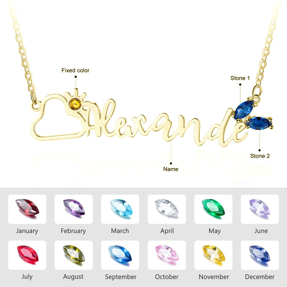 Rhodium Plated Name Necklace
