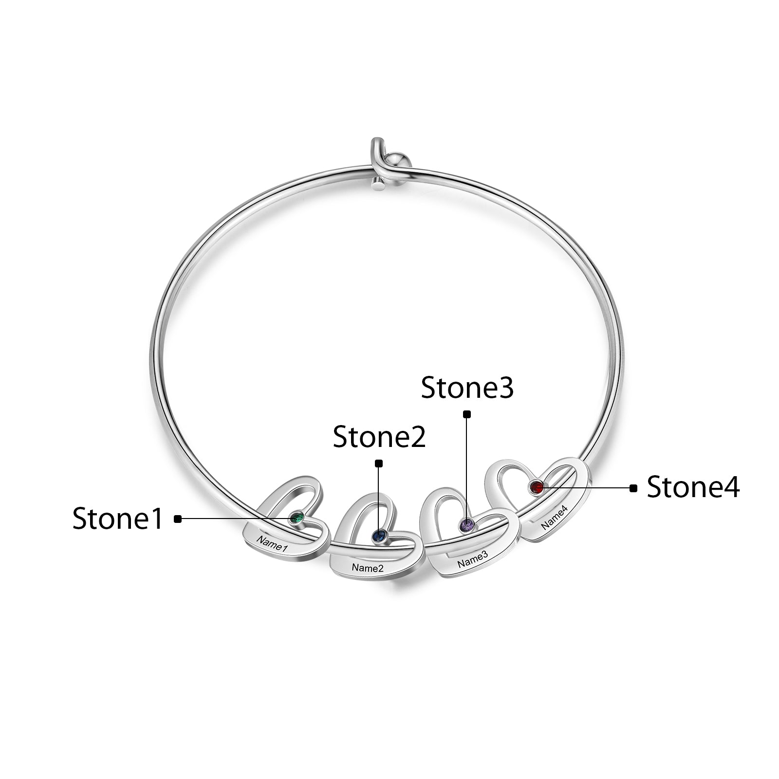 Custom Heart Charm Bracelet