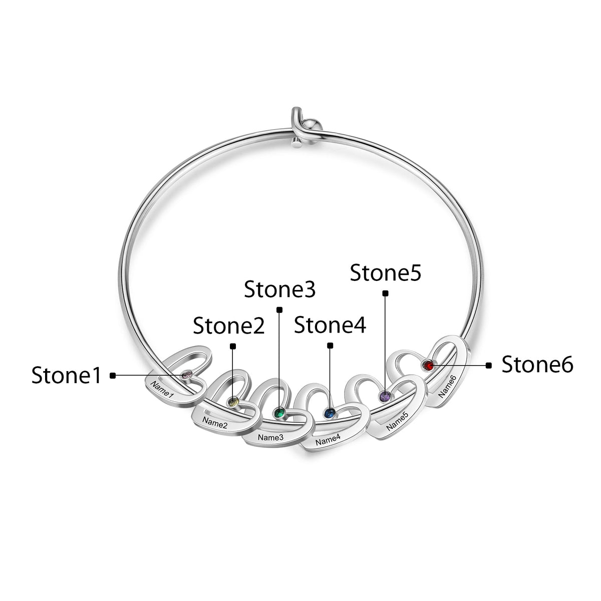 Custom Heart Charm Bracelet