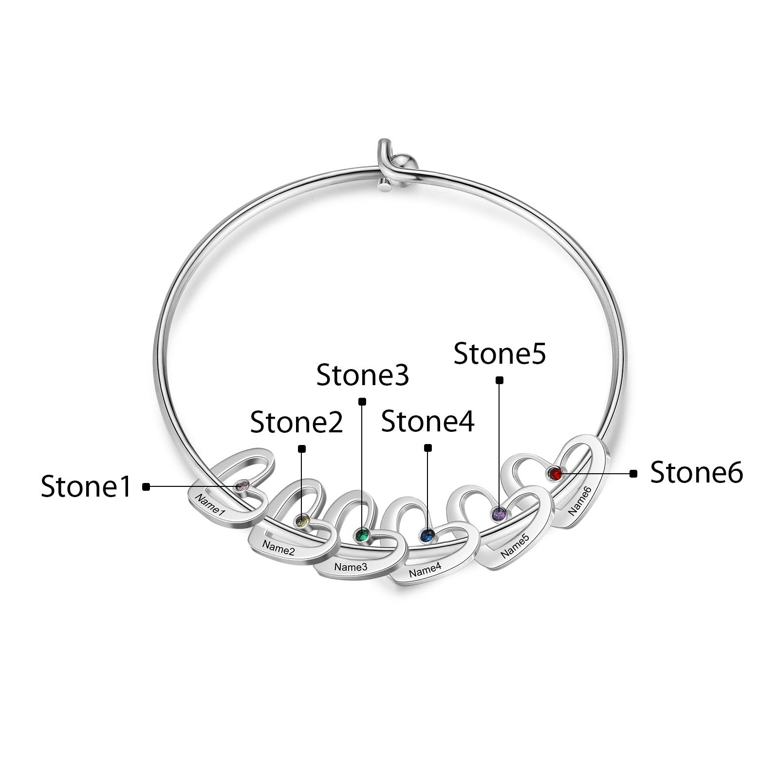 Custom Heart Charm Bracelet