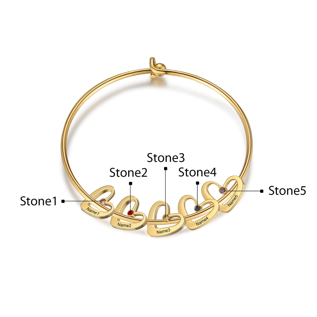 Custom Heart Charm Bracelet
