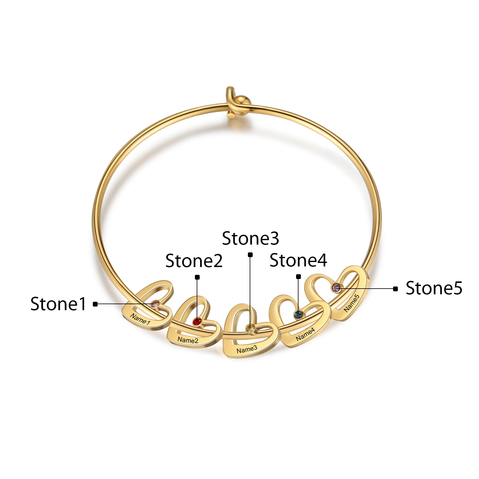 Custom Heart Charm Bracelet