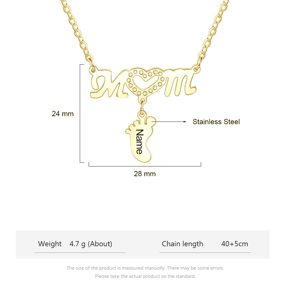 Engraving Stainless Steel Necklace