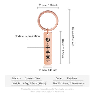Personalized Stainless Steel Code Custom Keychain