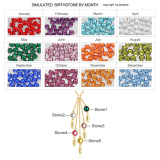 Rhodium Plated Wtaer Drop Birthtsone Necklace