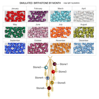 Rhodium Plated Wtaer Drop Birthtsone Necklace