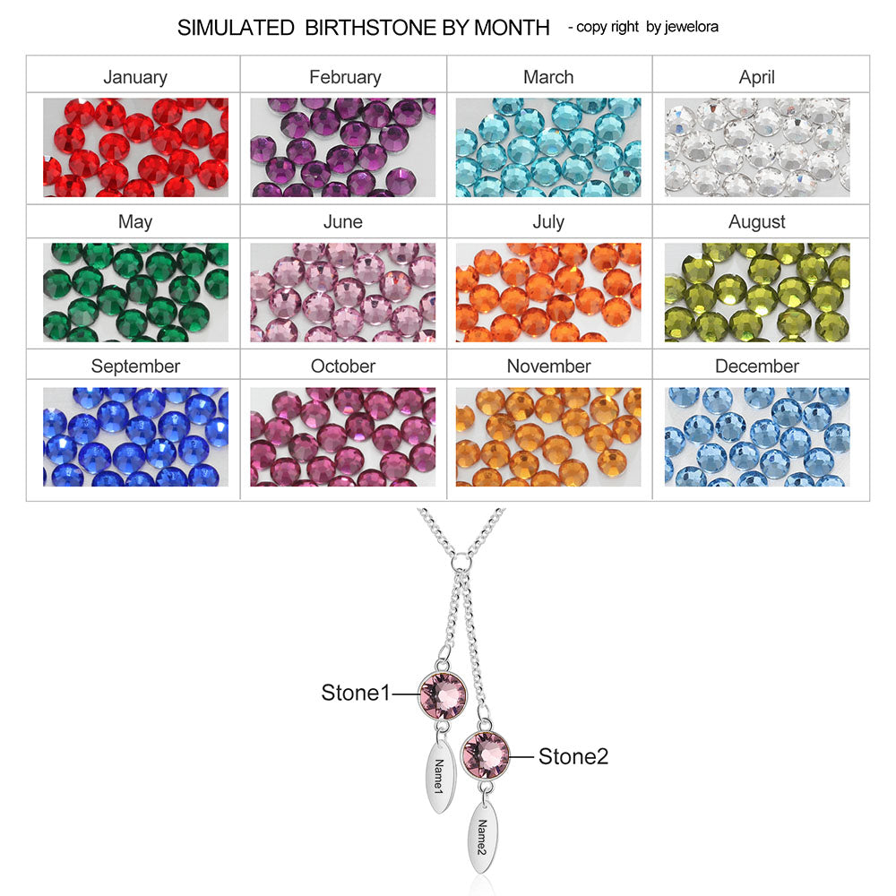 Rhodium Plated Wtaer Drop Birthtsone Necklace