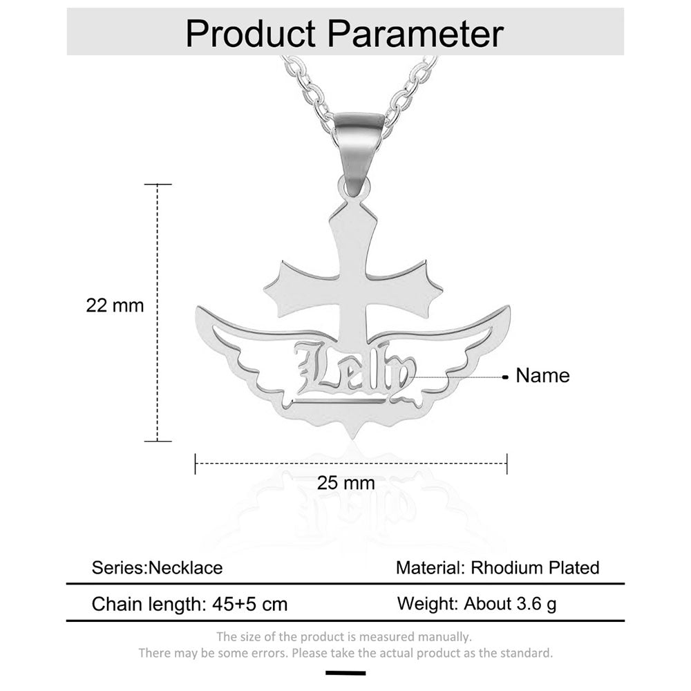 Personalized Rhodium Plated Name Necklace