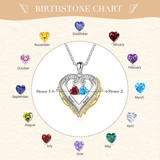 925 Silver Heart Birthstone Pendant Necklace