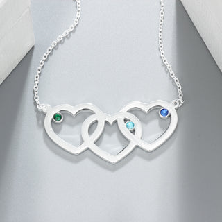 Custom Hearts Necklace with Birthstones
