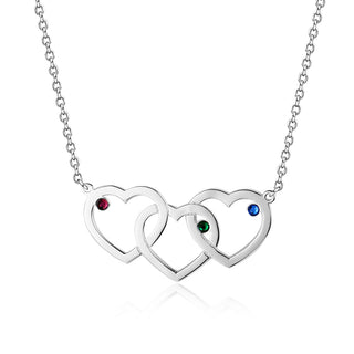 Custom Hearts Necklace with Birthstones
