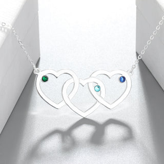 Custom Hearts Necklace with Birthstones
