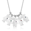 Birthstone & Engraved Stainless Steel Necklace