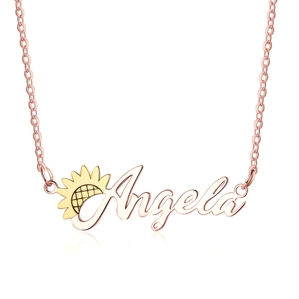Personalized Rhodium Plated Cuatom Name Necklace