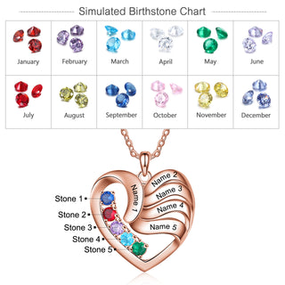 Copper Birthtsone Heart Shape Necklace