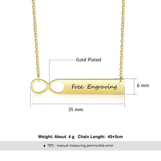 Personalized Stainless Steel Nameplate Bar Necklace