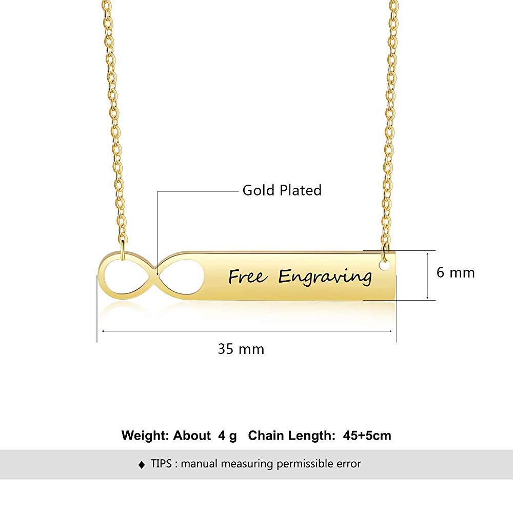 Personalized Stainless Steel Nameplate Bar Necklace
