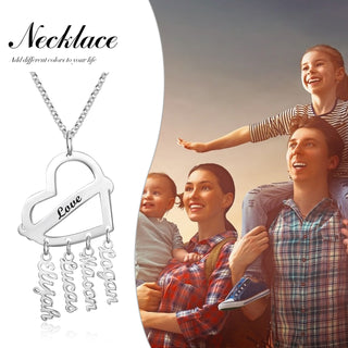 Personalized Rhodium Plated Heart Shape Name Necklace
