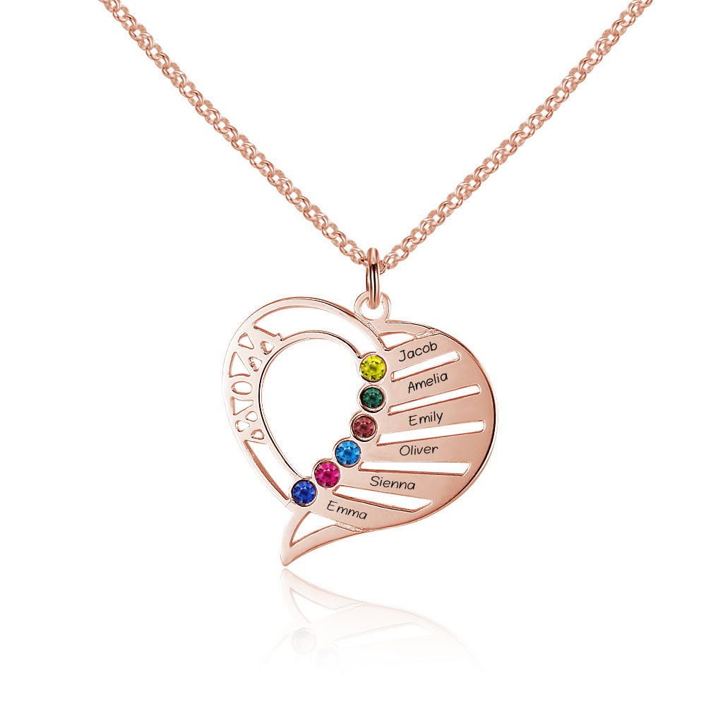 Personalized 925 Sterling Silver Heart-Shaped Necklace