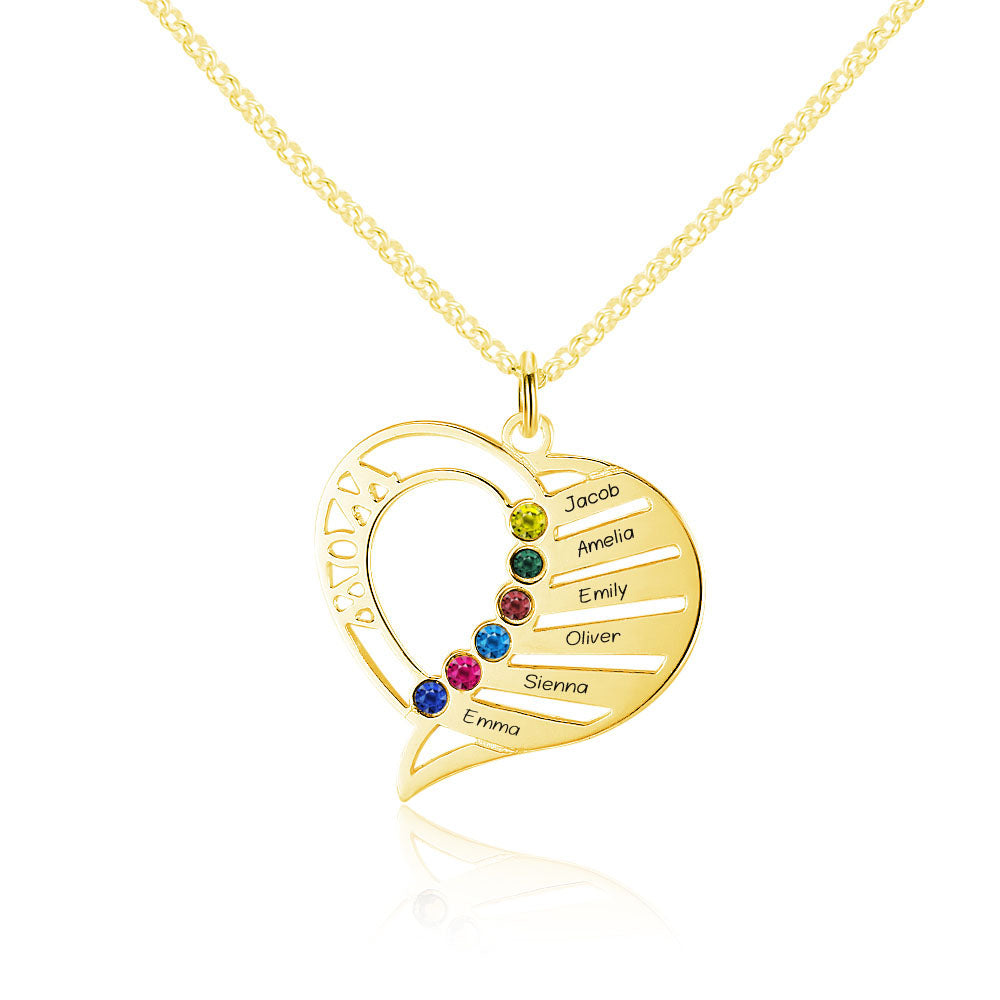 Personalized 925 Sterling Silver Heart-Shaped Necklace