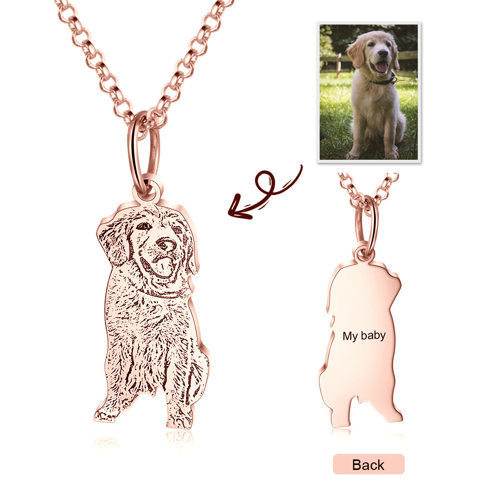 Personalized Stainless Steel Pet Animal Shadow Carving Necklace