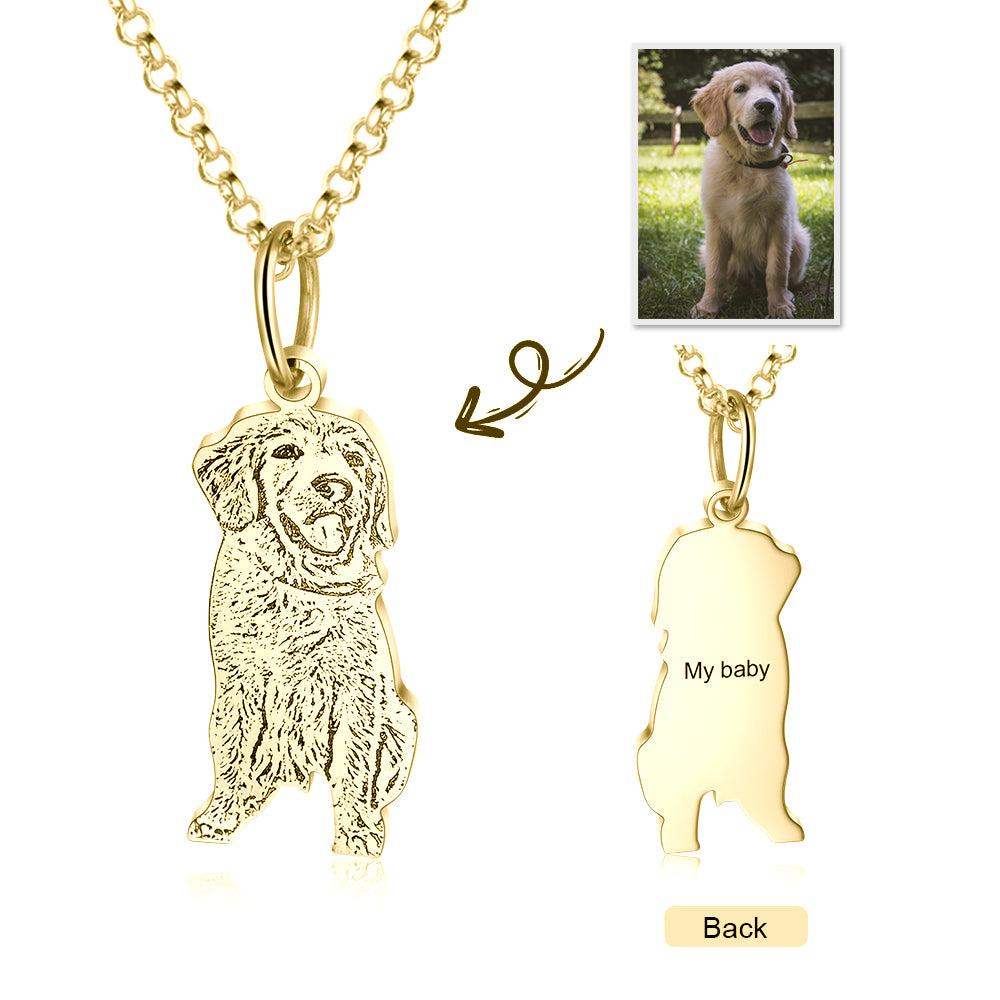 Personalized Stainless Steel Pet Animal Shadow Carving Necklace