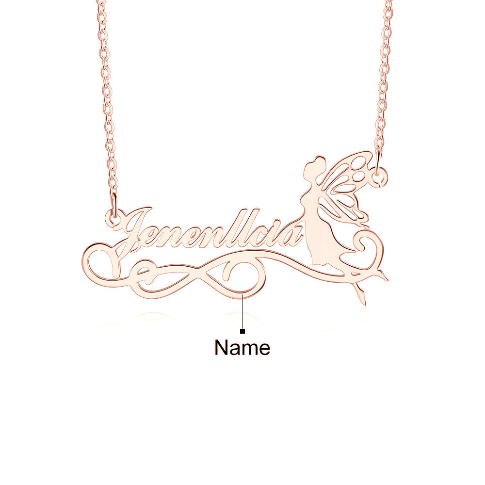Personalized Butterfly Fairy Name Necklace
