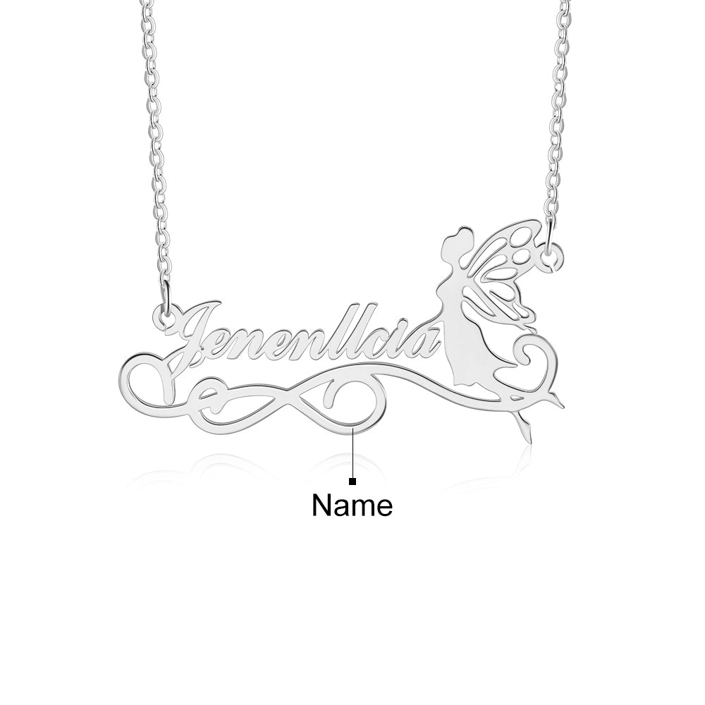 Personalized Butterfly Fairy Name Necklace
