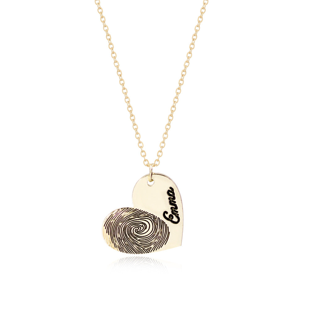 Personalized Fingerprint 18mm Heart Necklace