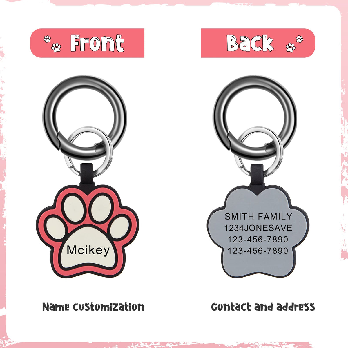 Custom Paw Dog Tag