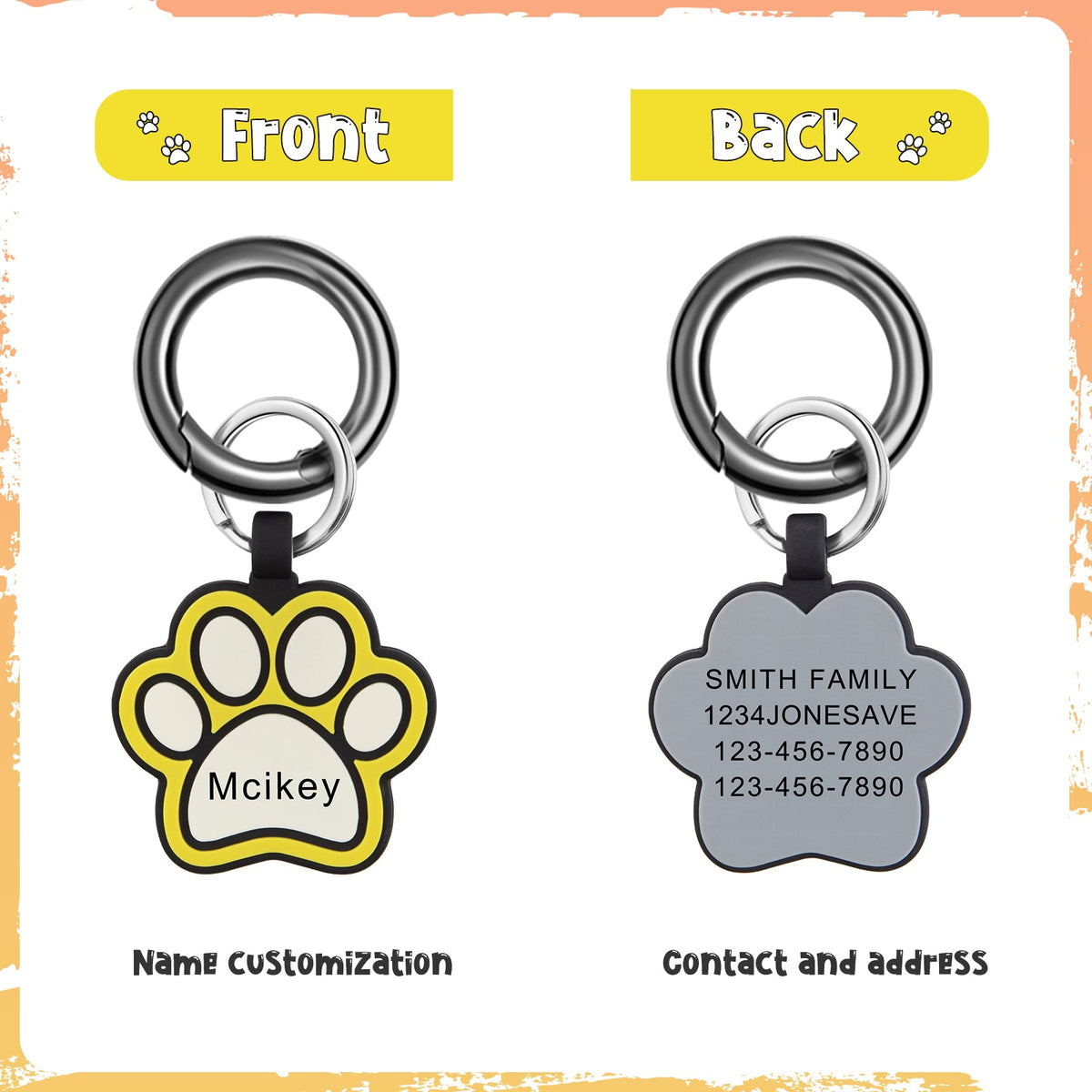 Custom Paw Dog Tag
