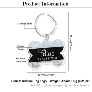 Custom Acrylic Marble Pattern Dog Tag