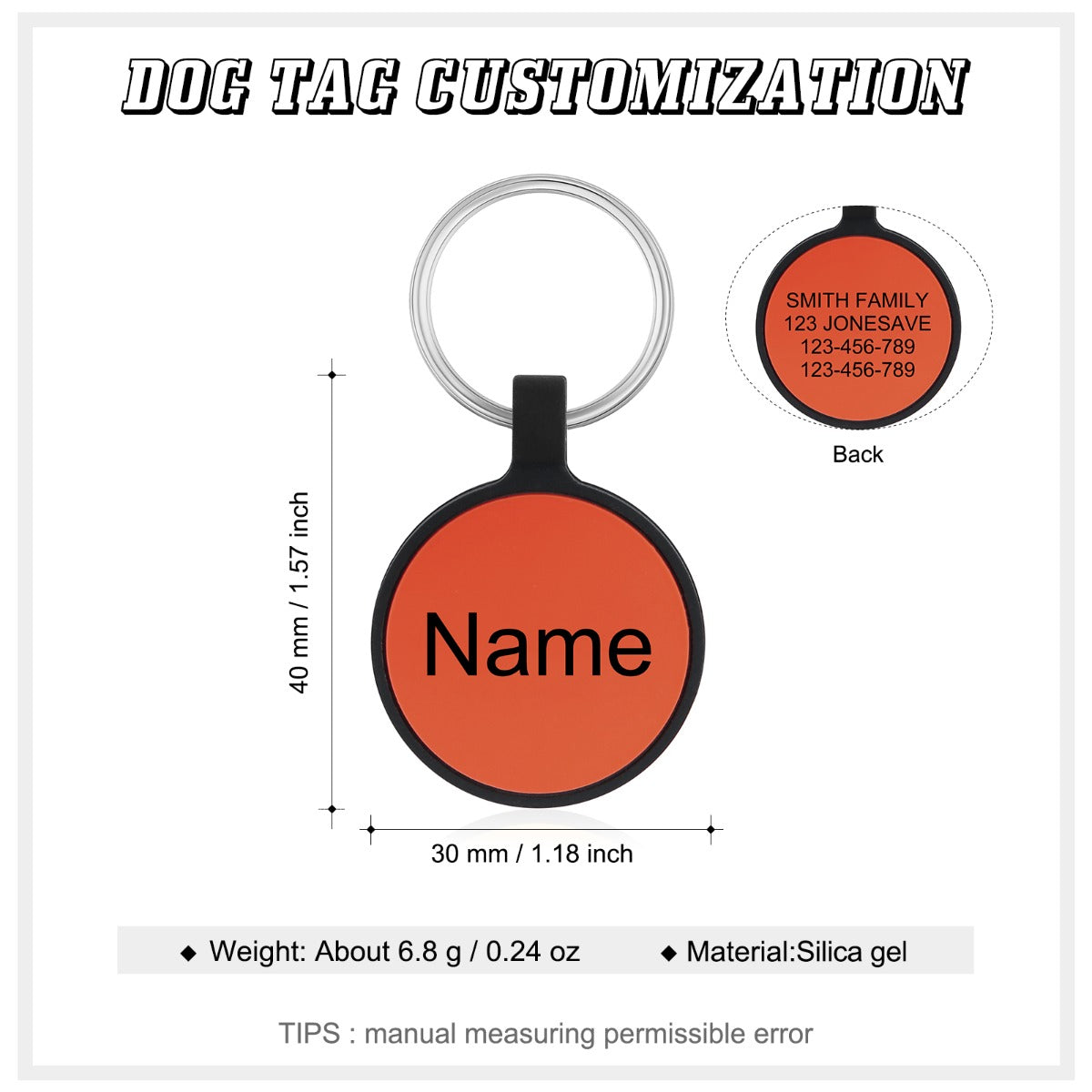 Personalized Silica gel Dog Tag