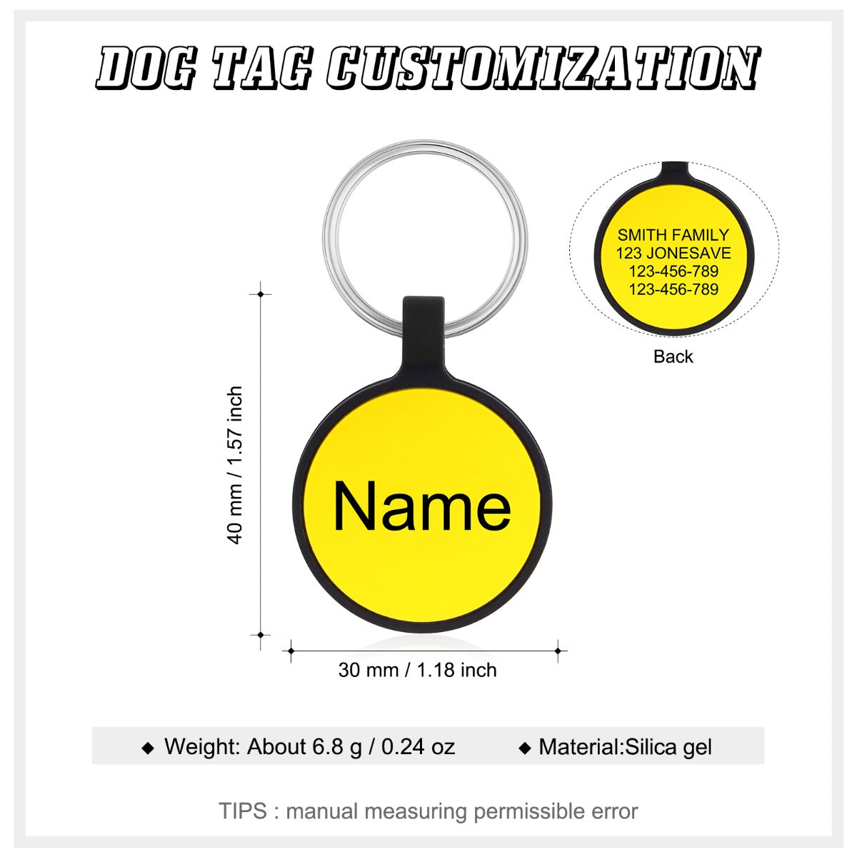 Personalized Silica gel Dog Tag