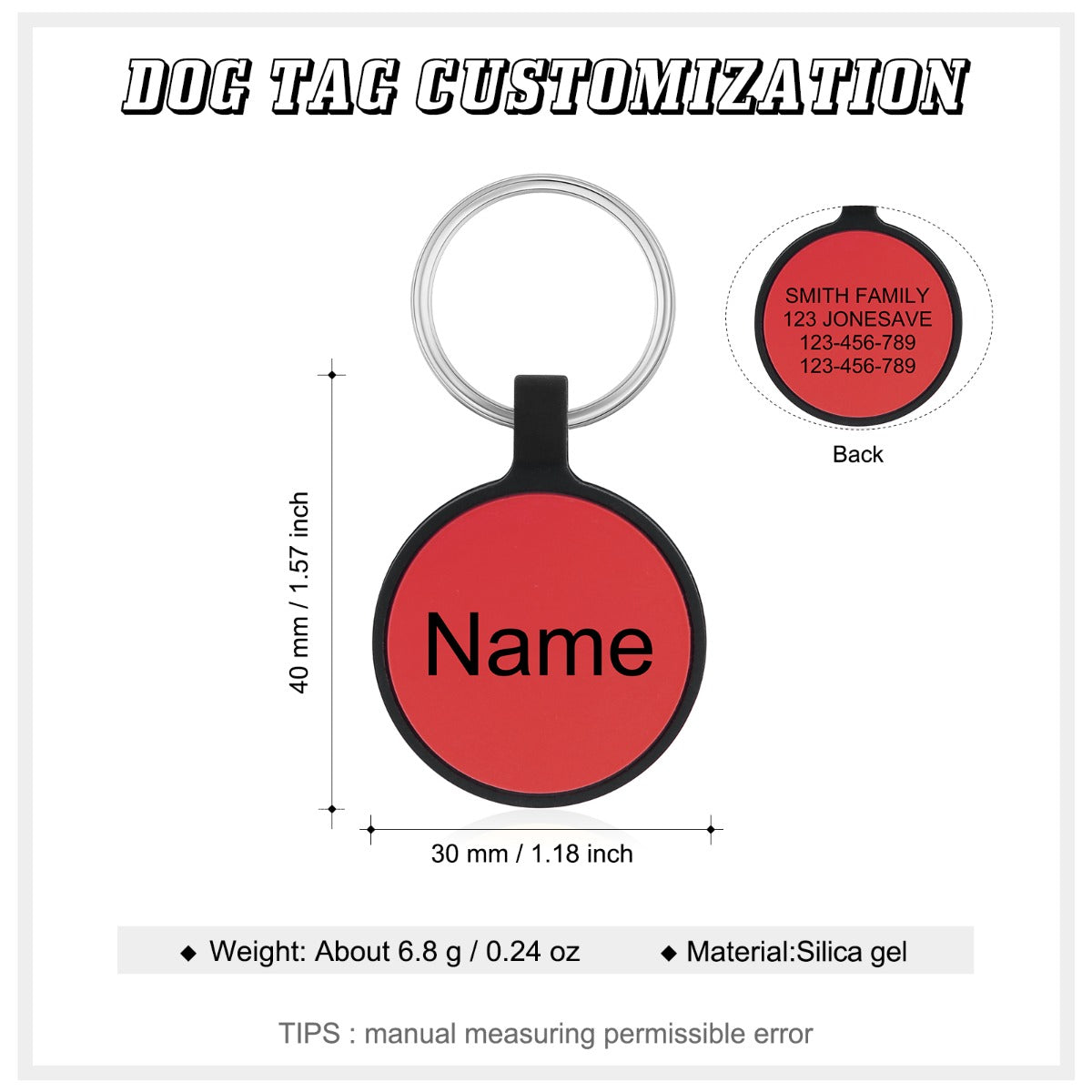 Personalized Silica gel Dog Tag