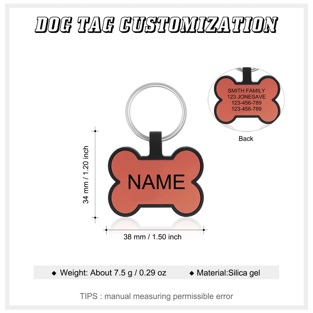 Personalized Silica gel Dog Tag