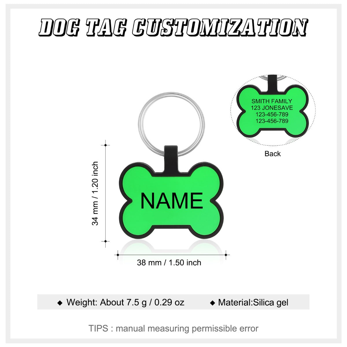 Personalized Silica gel Dog Tag