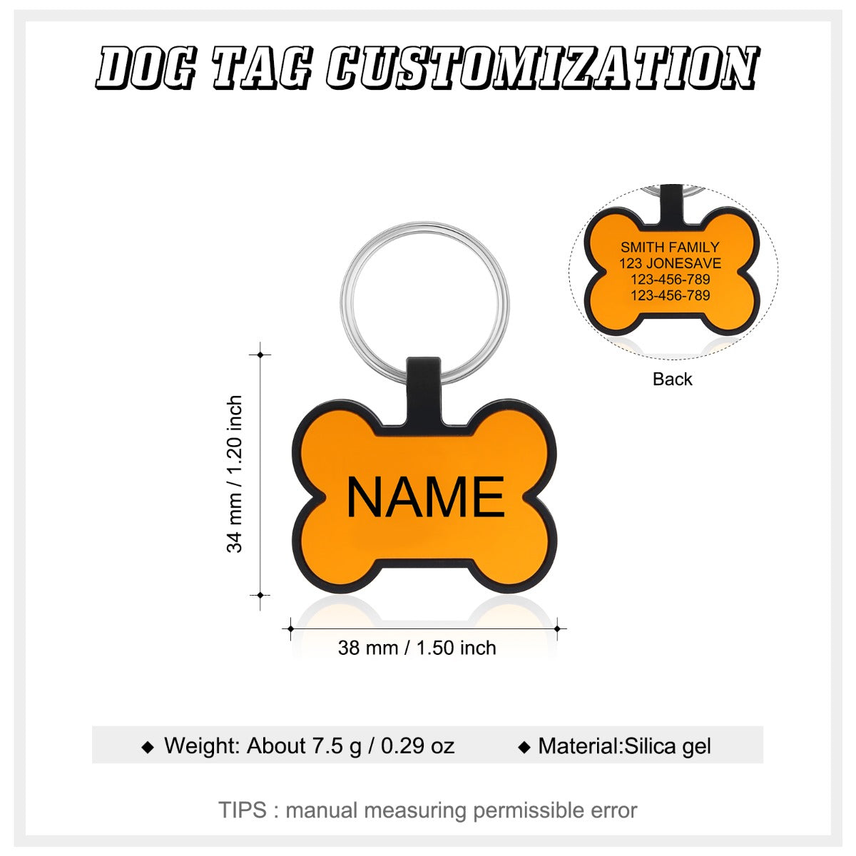Personalized Silica gel Dog Tag