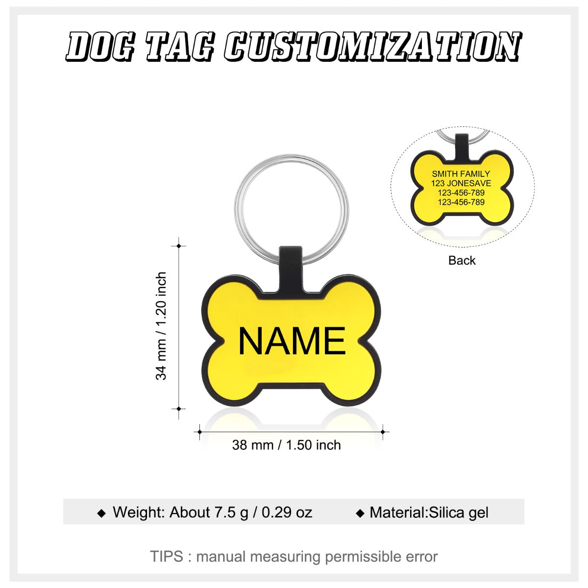 Personalized Silica gel Dog Tag
