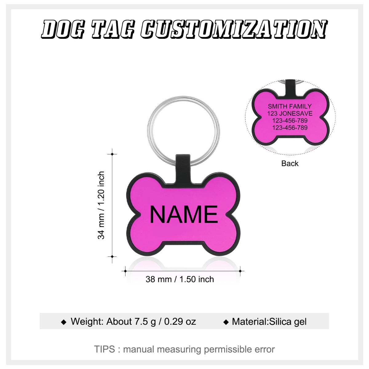 Personalized Silica gel Dog Tag